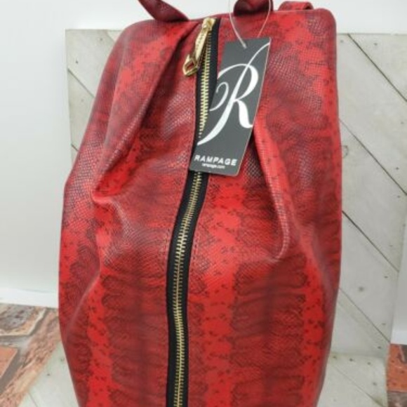 Rampage Handbags - New Red Rampage Midi Backpack Buck Bag purse snake